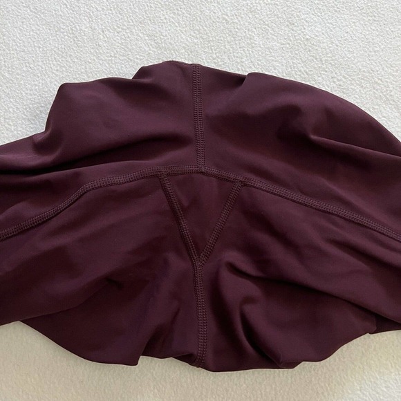 Lululemon Maroon Burgundy Wunder Under Low Rise 11" Compression Spandex Short 4 - Picture 4 of 6